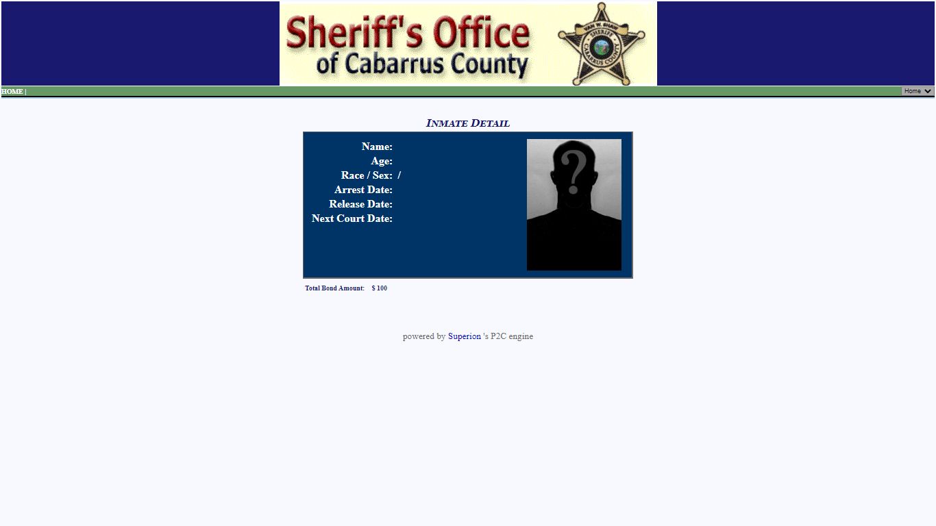 Cabarrus Sheriff Office P2C - provided by OSSI